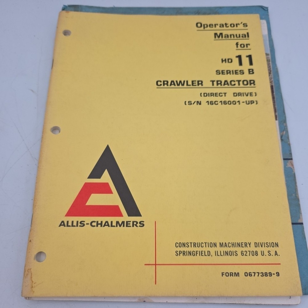 Allis Chalmers HD11 Series B Direct Drive Dozer Operators Manual & Magazine